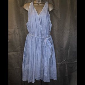 Denim wrap dress